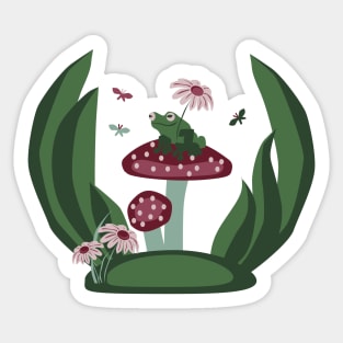 Little cut frog in nature Sticker